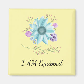 I Am Equipped magnet on yellow background