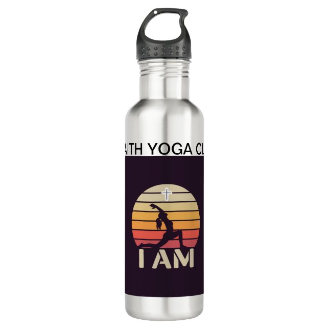 I AM FAITH YOGA CLOTHING SS water bottle  (Front)