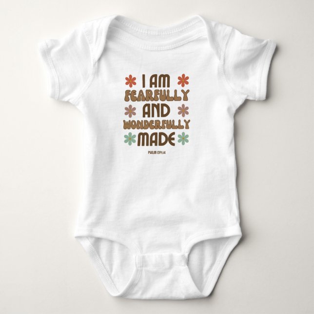 I Am Fearfully And Wonderfully Made Baby Bodysuit (Front)
