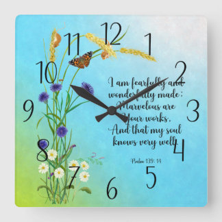 I am fearfully and wonderfully made square wall clock