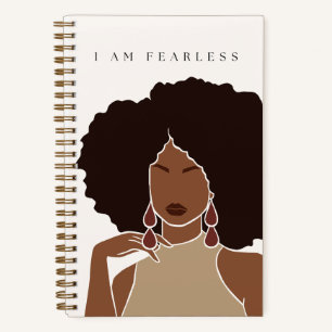 I AM FEARLESS   Black Girl   Spiral Notebook