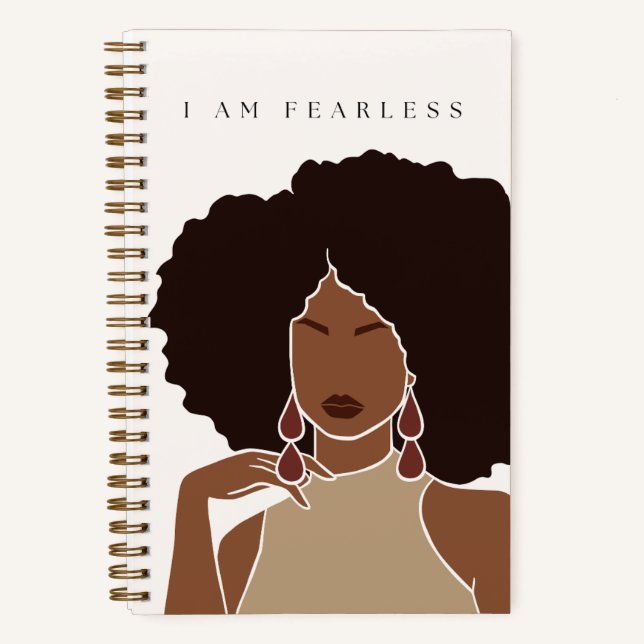 I AM FEARLESS | Black Girl | Spiral Notebook (Front)