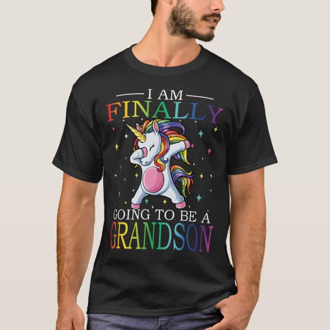 I Am Finally Going To Be A GRANDSON T-Shirt (Front)