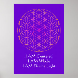 I AM Flower of Life Meditation Poster