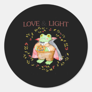 I Am Full Of Love And Light Frog Halloween  Classic Round Sticker