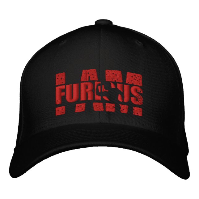 I AM FURIOUS Red Logo Wool Stretch Cap (Front)