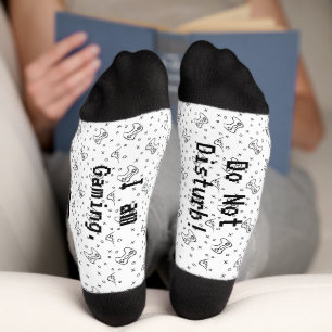 I Am Gaming White Crew Socks