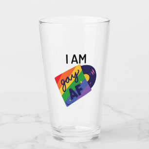 I Am Gay AF Funny LGBT Pride Month Glass