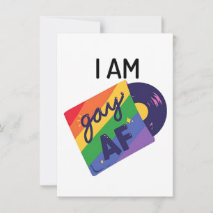 I Am Gay AF Funny LGBT Pride Month Invitation
