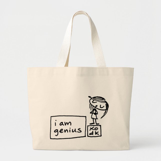 i am genius large tote bag (Front)