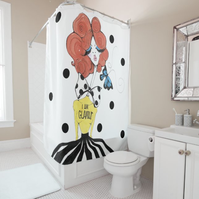 I AM GLAMOUR Shower Curtain (In Situ)