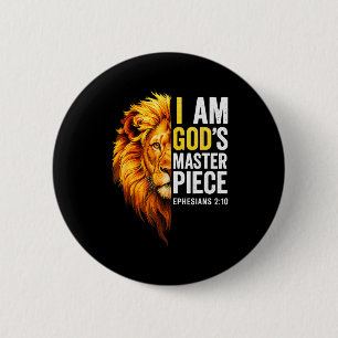 I Am God`s Masterpiece Christian Ephesians 2_20 6 Cm Round Badge