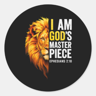 I Am God`s Masterpiece Christian Ephesians 2_20 Classic Round Sticker