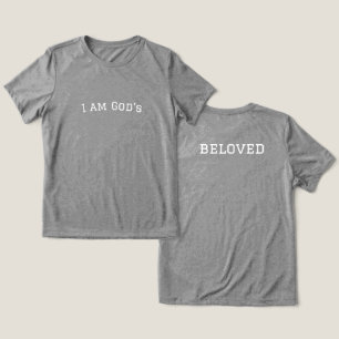 'I am God's beloved' White Typography Church Gift Tri-Blend Shirt