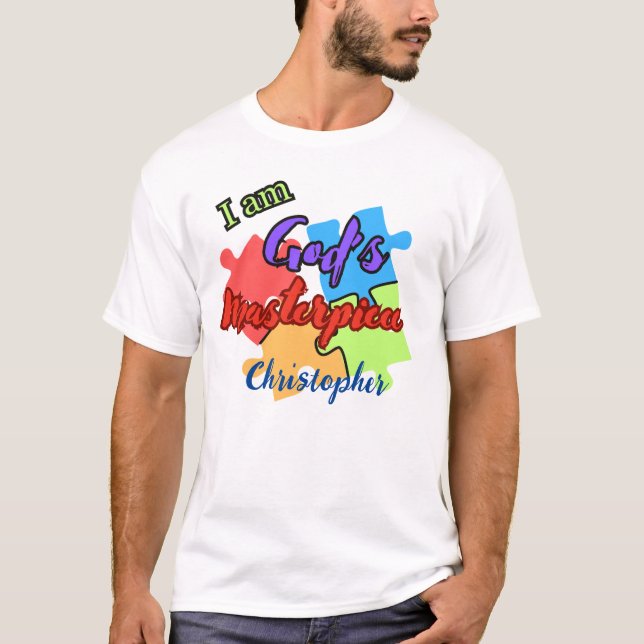 "I Am God's Masterpiece" personalised T-shirt (Front)