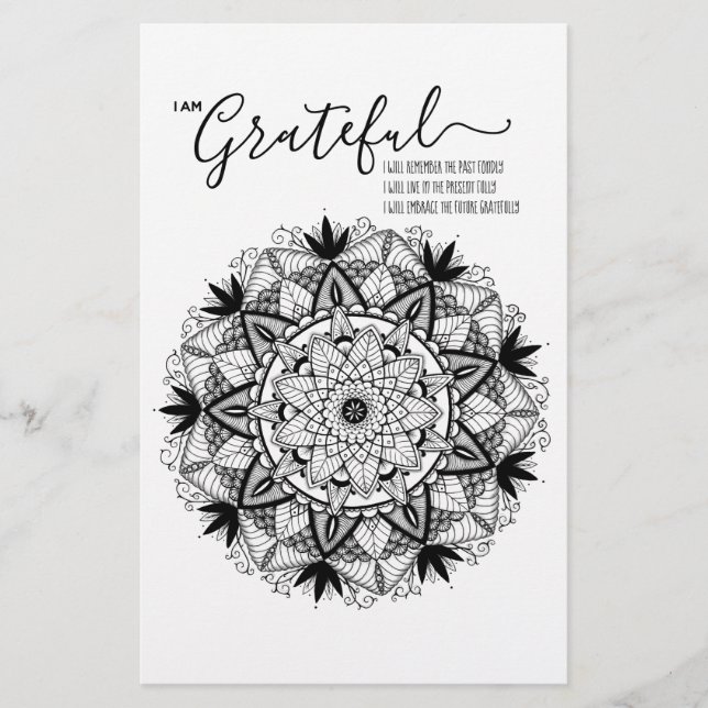 I AM Grateful Affirmation and Intention Mandala (Front)