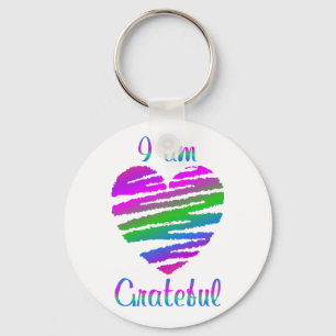 I Am Grateful Key Ring