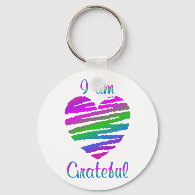 I Am Grateful Key Ring (Front)