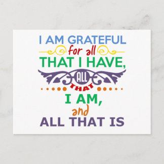 I Am Grateful Postcard