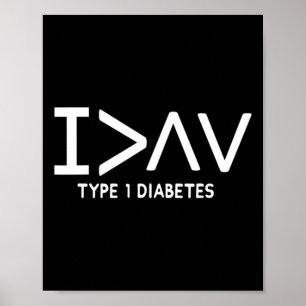 I Am Greater Fun Type 1 Diabetic Awareness Symbol  Poster