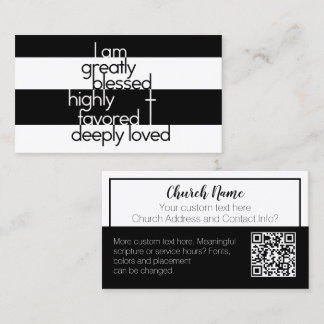 I am greatly blessed, highly favored, deeply loved business card