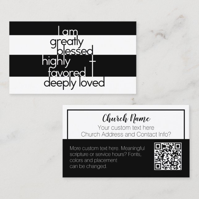 I am greatly blessed, highly favored, deeply loved business card (Front/Back)