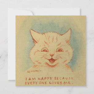 I Am Happy Because Everyone Loves Me (Ginger Cat) Holiday Card