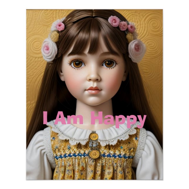 I Am Happy Doll Affirmation Poster (Front)