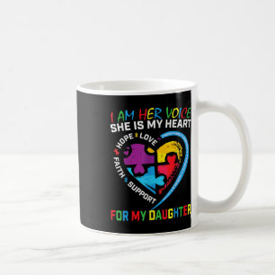 I Am Her Voice Daughter Autism Awareness Mum Dad P Coffee Mug