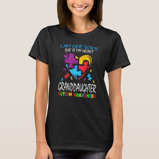I Am Her Voice Granddaughter Autism Awareness Gran T-Shirt (Front)