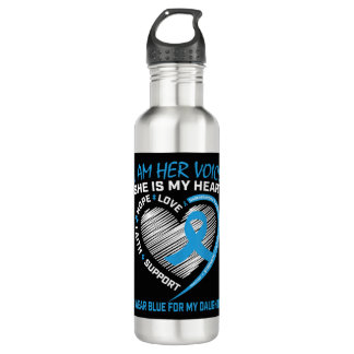 I am her voice she is my heart Autism awareness cl 710 Ml Water Bottle