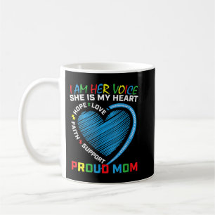 I am her voice she is my heart Autism awareness cl Coffee Mug