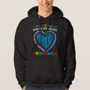 I am her voice she is my heart Autism awareness cl Hoodie