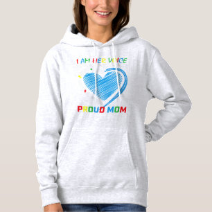 I am her voice she is my heart Autism awareness cl Hoodie