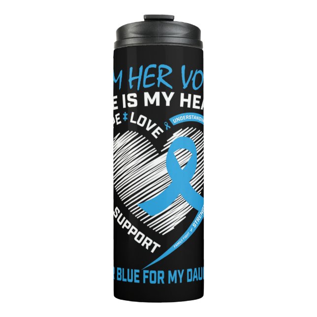I am her voice she is my heart Autism awareness cl Thermal Tumbler (Front)