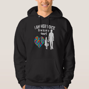 I Am Her Voice She Is My Heart  Autism Awareness D Hoodie