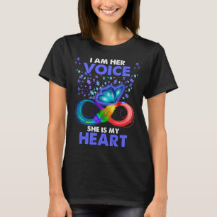 I Am Her Voice She Is My Heart Autism Awareness Da T-Shirt