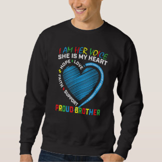 I Am Her Voice She Is My Heart Autism Awareness Si Sweatshirt