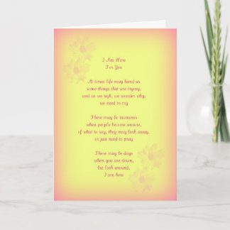 I Am Here For You, Original Poetry, Greeting Card