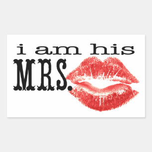 I am His Mrs. Rectangular Sticker