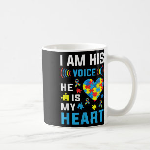 I Am His Voice He Is My Heart Autism Awareness _1 Coffee Mug
