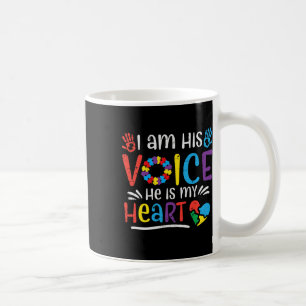 I Am His Voice He Is My Heart Autism Awareness Asd Coffee Mug
