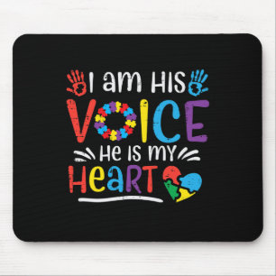 I Am His Voice He Is My Heart Autism Awareness Asd Mouse Mat