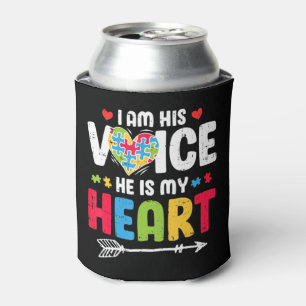 I Am His Voice He Is My Heart Autism Awareness Aut Can Cooler
