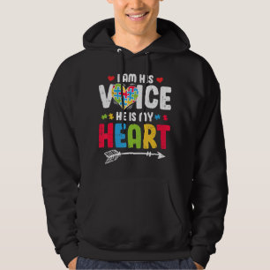I Am His Voice He Is My Heart Autism Awareness Aut Hoodie