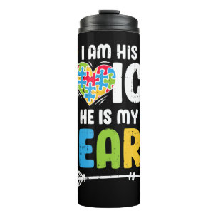 I Am His Voice He Is My Heart Autism Awareness Aut Thermal Tumbler