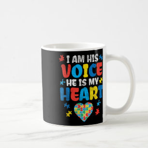 I Am His Voice He Is My Heart Autism Awareness Coffee Mug