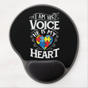 I Am His Voice He Is My Heart Autism Awareness Gel Mouse Mat