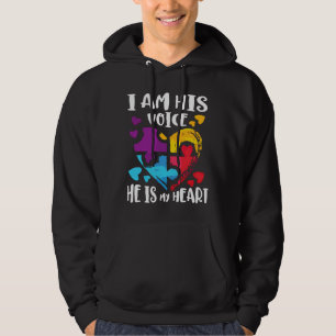 I Am His Voice He Is My Heart Autism Awareness Hoodie