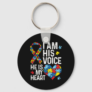 I Am His Voice He Is My Heart Autism Awareness Mon Key Ring